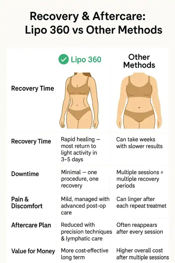 Recovery and Aftercare for Fat-Dissolving Surgery 2 Table to show fat dissolving injection aftercare Daventry